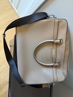 Michael Kors Structured Laptop Briefcase Bag in Beige